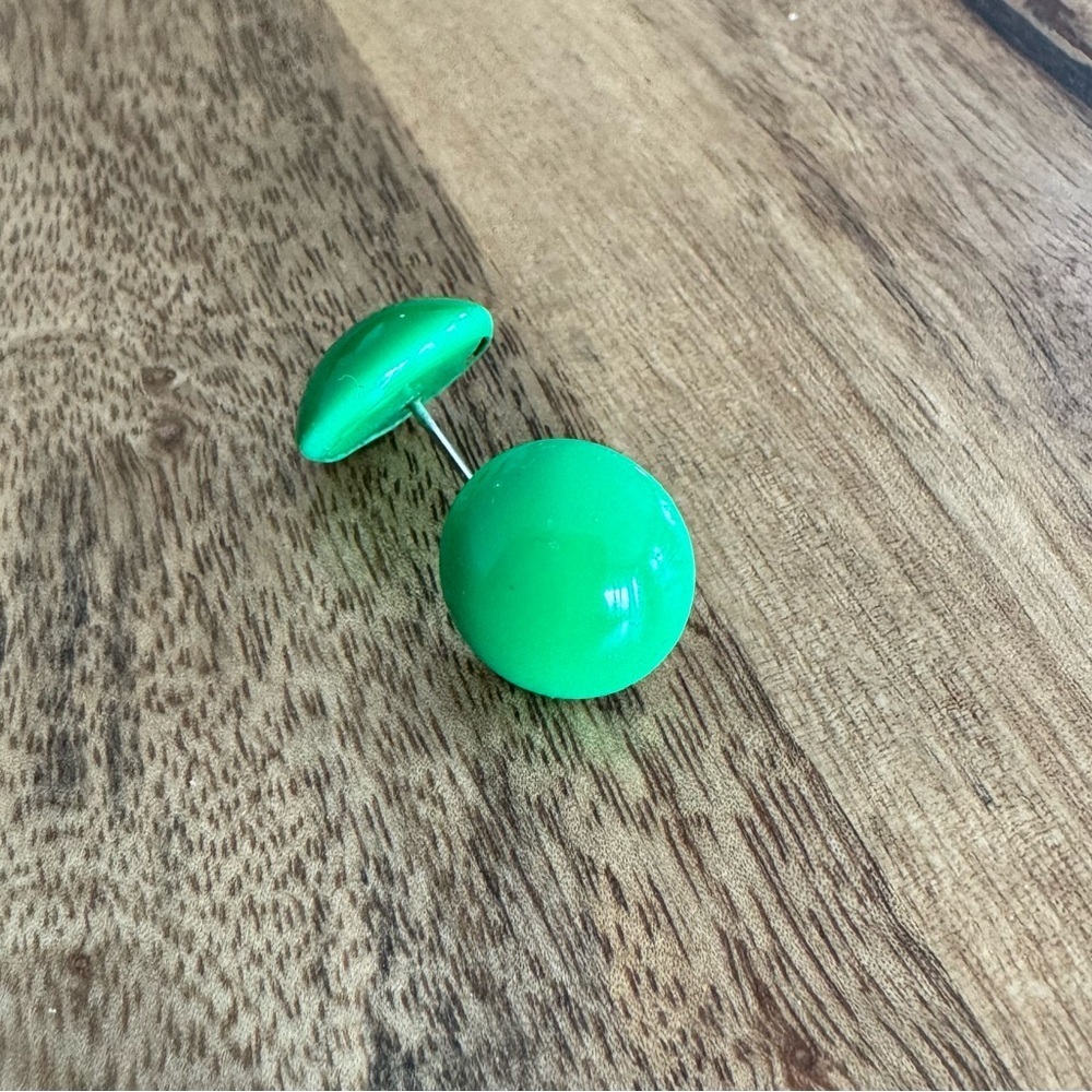 Candy Dot Stud Round Green Earrings